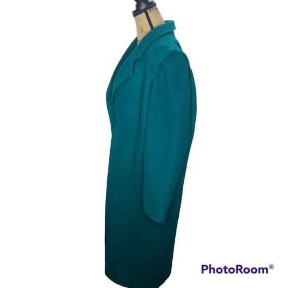 Vintage Green Long Wool Peacoat ILGWU USA made - Picture 2 of 10